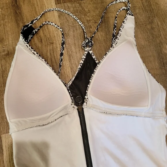 Anne Cole Black and White Patterned Kids One Piece Swimsuit - Picture 10 of 13